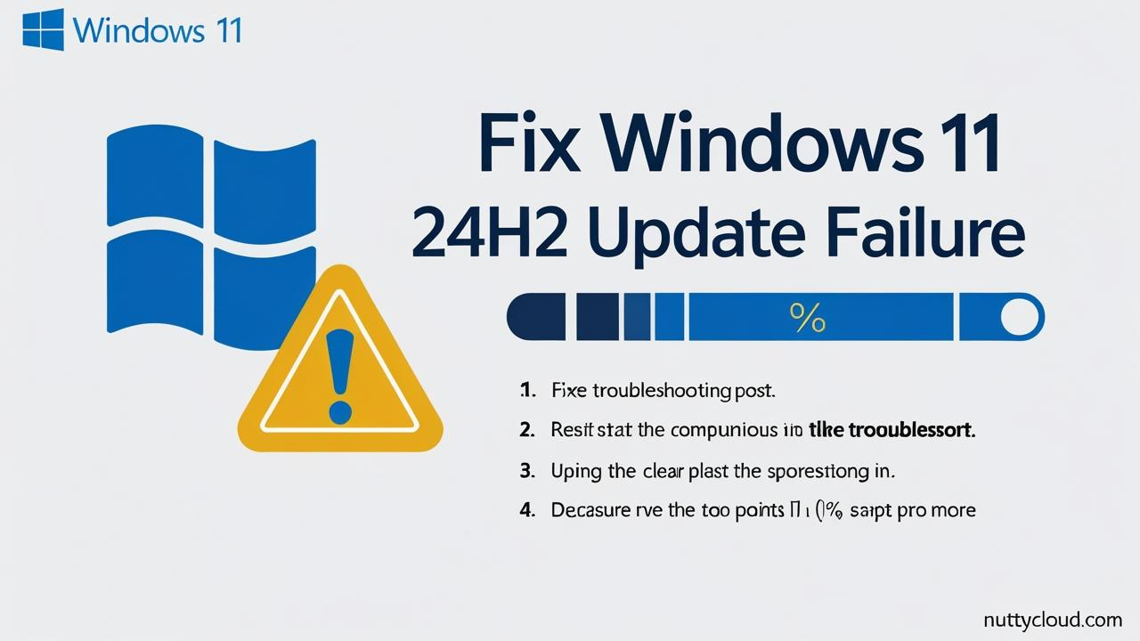 Windows 11 24H2 update failure fix guide infographic